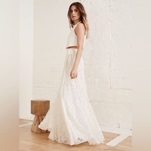 Reformation - Harper Two Piece Ivory Lace - Small